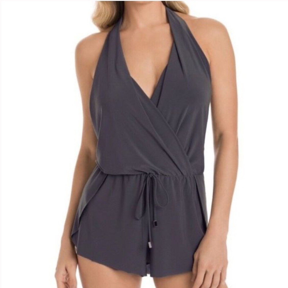 MagicSuit Solid Bianca One-Piece Romper Swimsuit